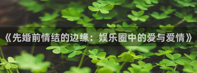 富联娱乐：《先婚前情结的边缘：娱乐圈中的爱与爱情》
