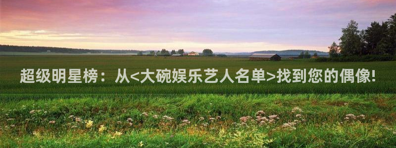 富联娱乐：超级明星榜：从<大碗娱乐艺人名单>找到您的偶像!